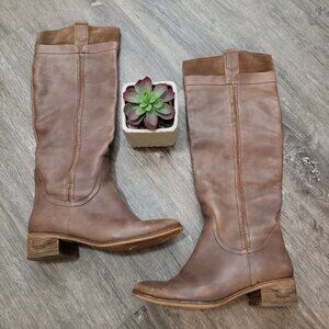 Kenneth Cole Right Nite Knee High Genuine Leather Boots Taupe Sz 7